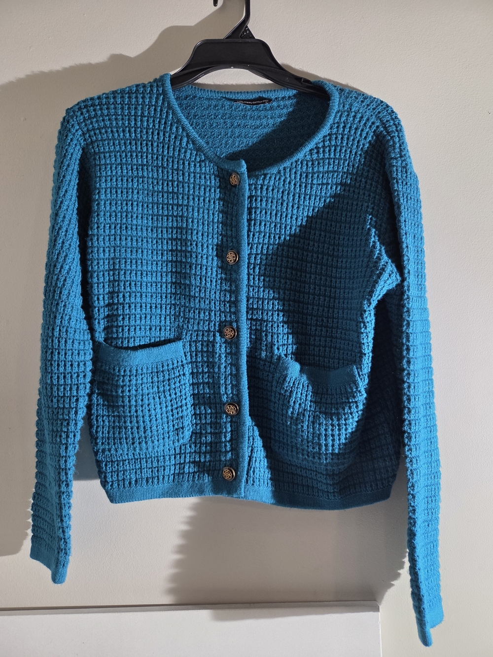 Women’s Teal Button-Front Knit Cardigan